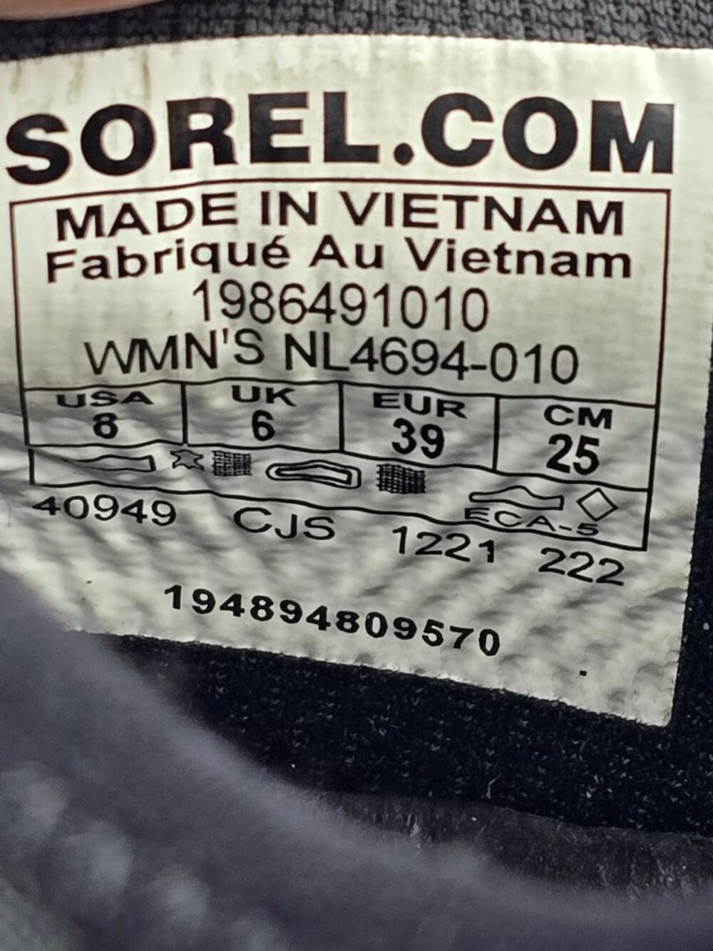 Sorel Kinetic Impact Lace Black Sneakers / Style: WMN'S NL4694-010 / Size 8 - Picture 9 of 9